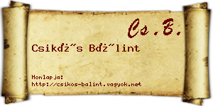 Csikós Bálint névjegykártya