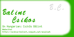 balint csikos business card