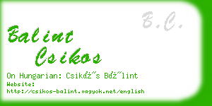 balint csikos business card